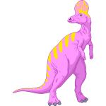 Cute Lambeosaurus Cartoon Dinosaur - Public Domain