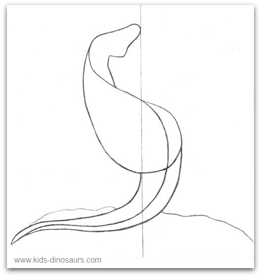 Easy How to Draw Simple Dinosaurs Tutorial and Dinosaur Coloring Page