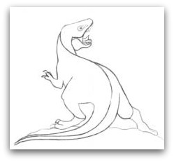 Drawing a Dinosaur step by step