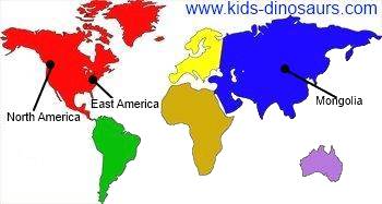 ornithomimus map - where did they live?