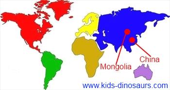 Velociraptors Dinosaur Map - where did they live?
