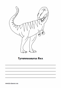 Tyrannosaurus Rex Dinosaur Coloring Sheet