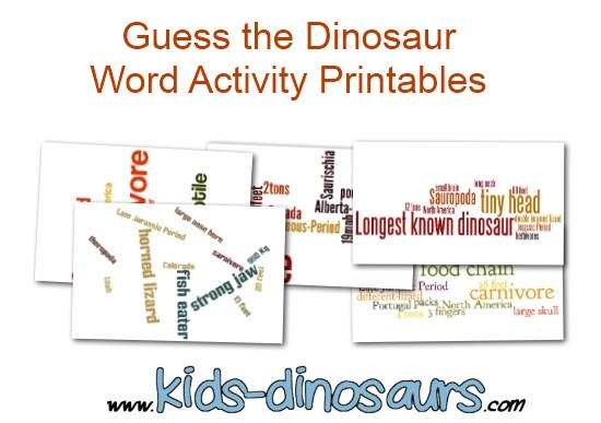 Guess the dinosaur word activities