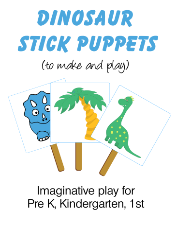 Printable Dinosaur Stick Puppets