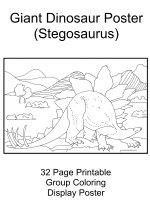 Stegosaurus Mural Coloring Poster