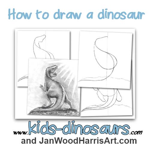 How to draw a dinosaur - easy step by step T. Rex