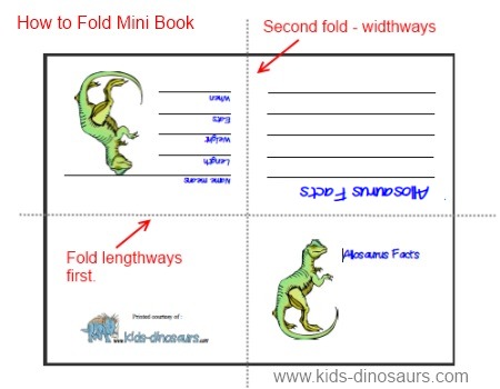 How to fold your dinosaur Mini-book